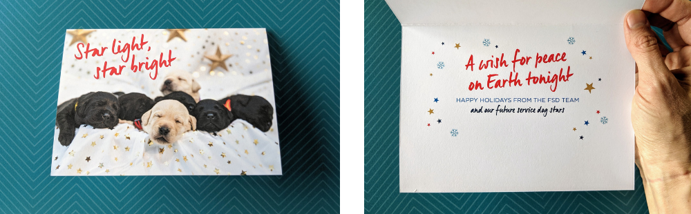 freedom service dogs holiday card