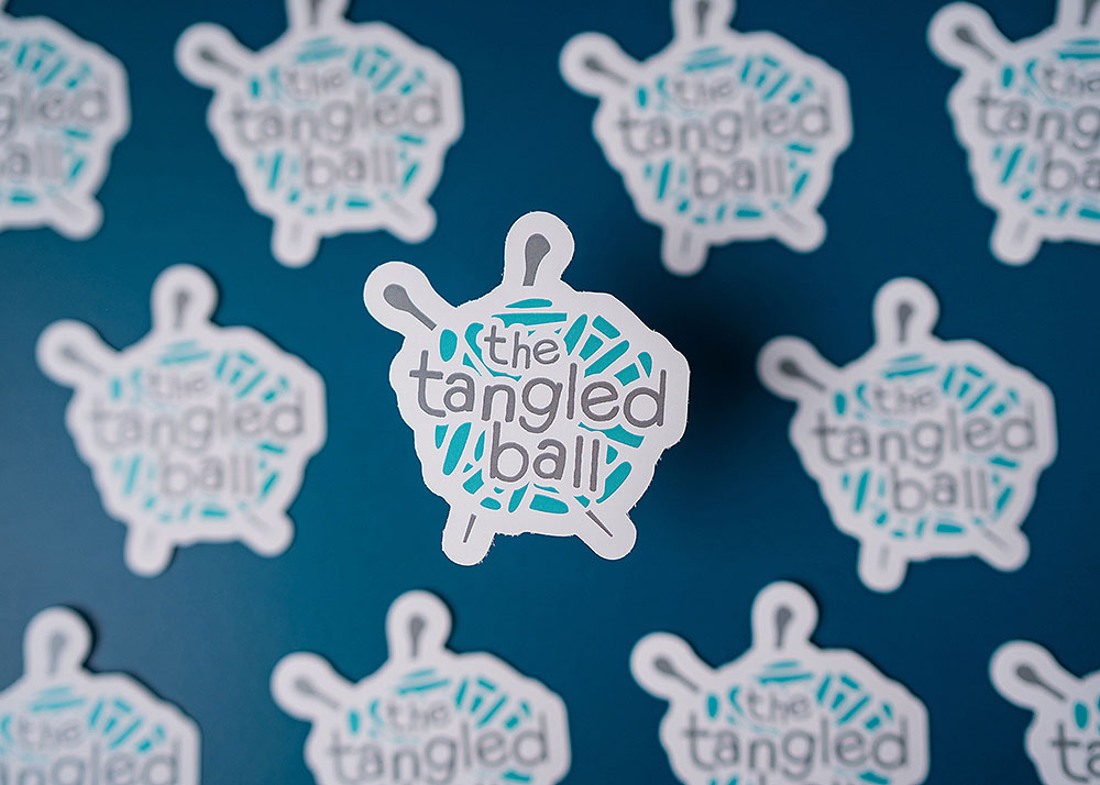 Die cut stickers for The Tangled Ball