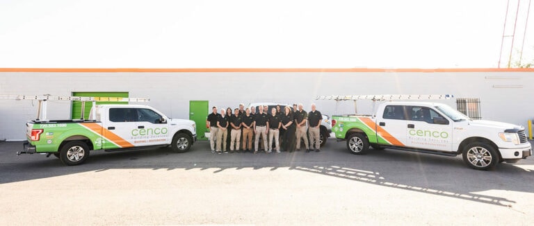 employees and trucks