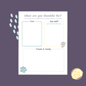 What are you thankful for? Free printable gratitude journal page.