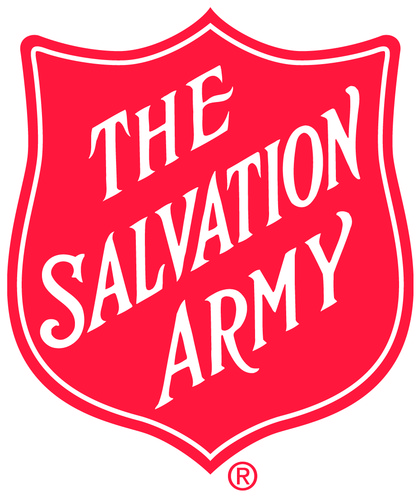 The Salvation Army logo - white text in red shield.