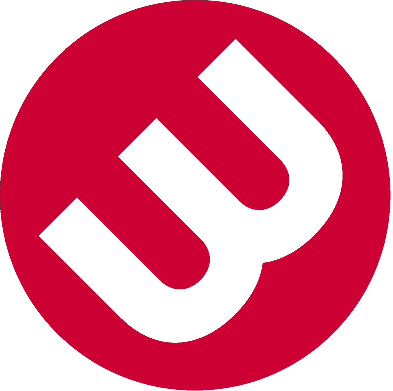 Wonderbound logo - diagonal bubble w inside a red circle